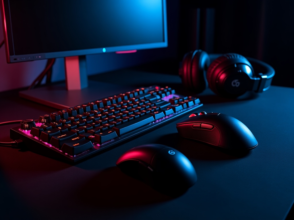 Close-up of premium gaming peripherals and accessories